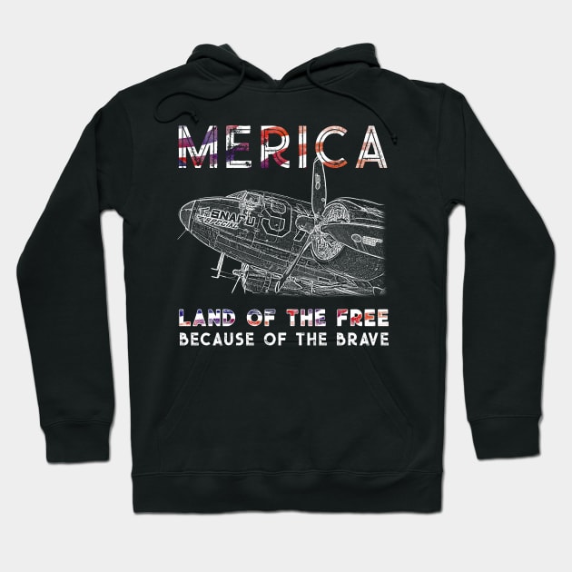 Merica Land of the Free Because of the Brave Hoodie by norules